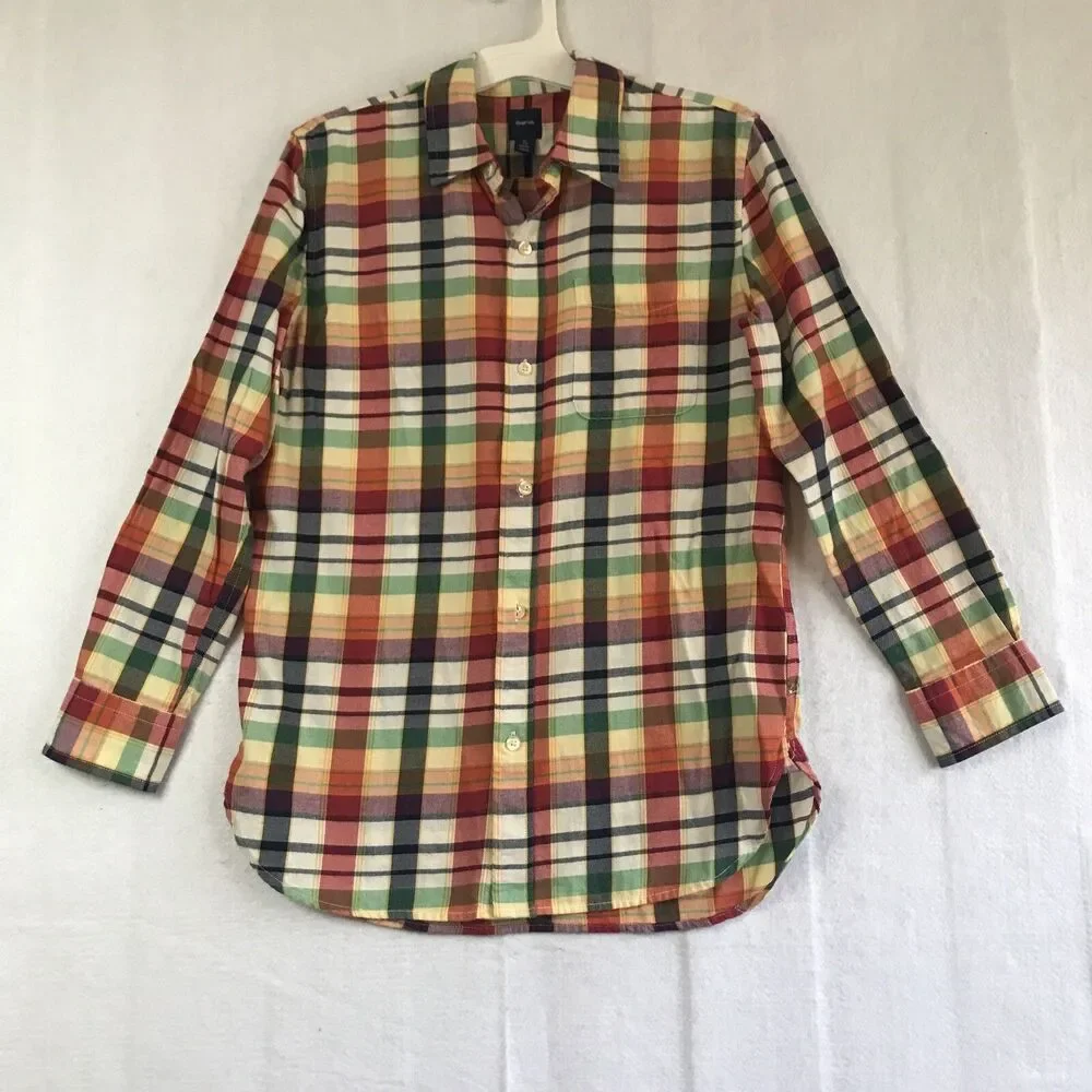 Gap Kids Boy Button Up Shirt XL (12) plaid